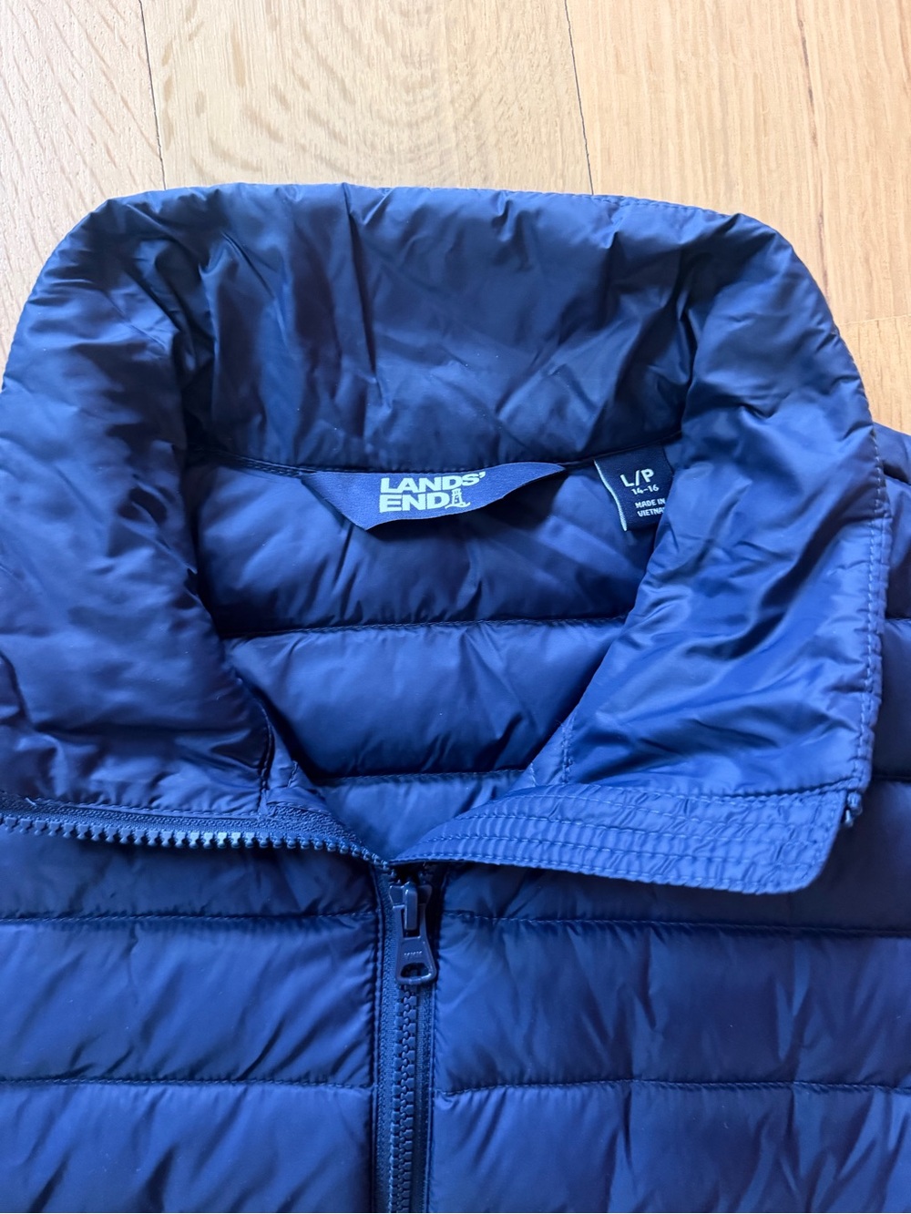 Lands' End Women's Dark Blue Quilted Packable Vest - Picture 2 of 5